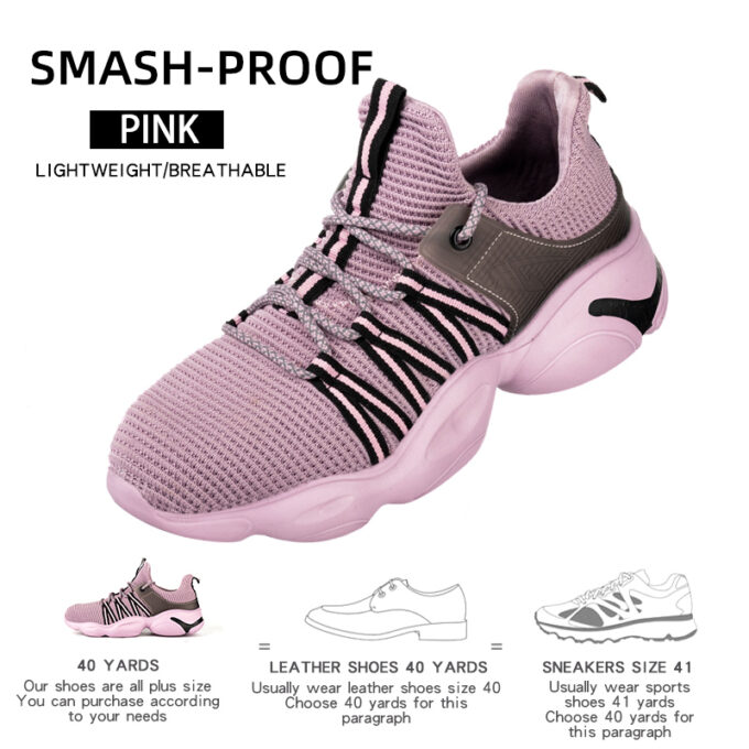 Flying 810 Pink Safety Trainers Shoes - Image 8